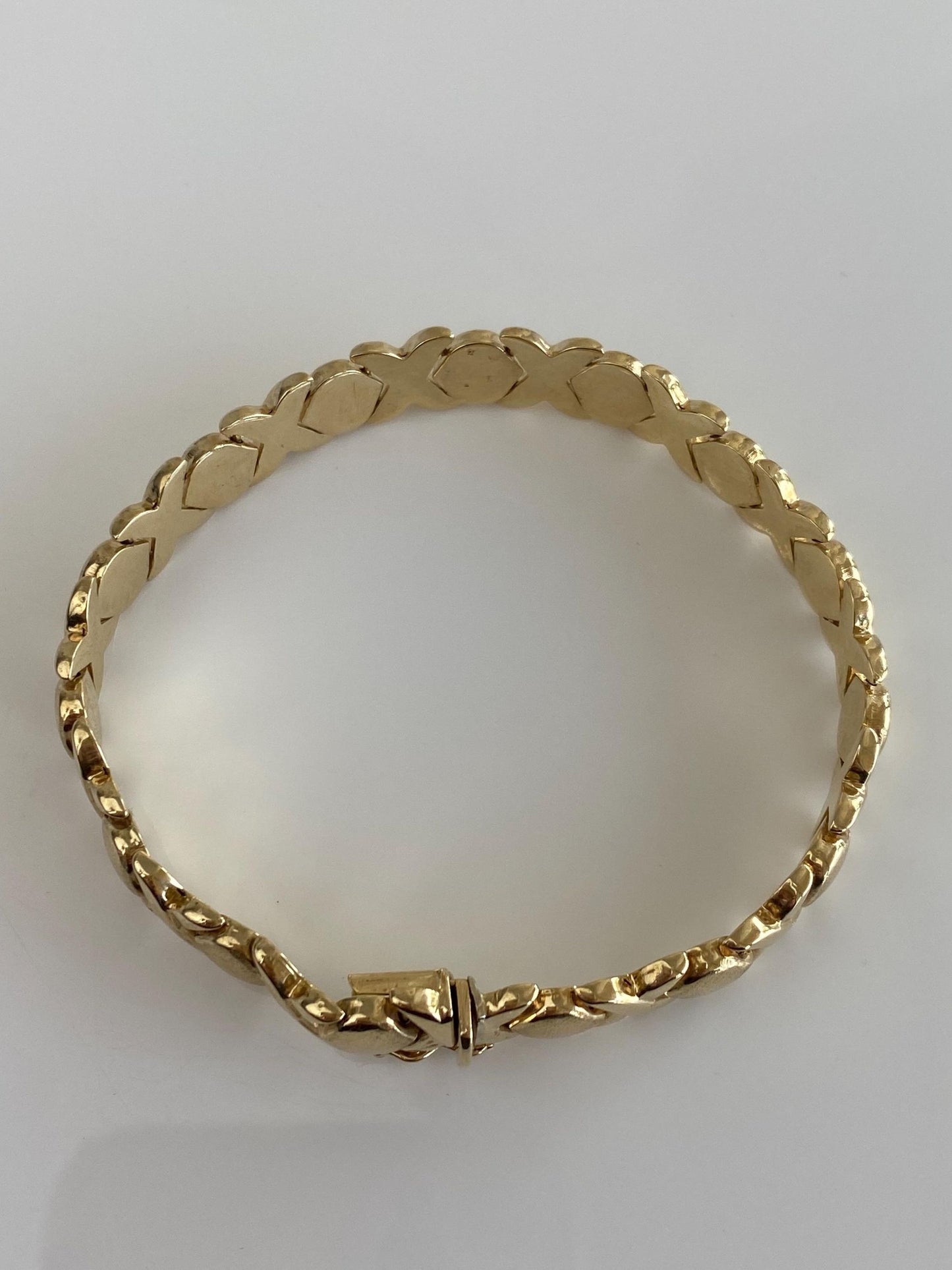 Vintage 14k Yellow Gold X Link Bracelet - 7.25 inches
