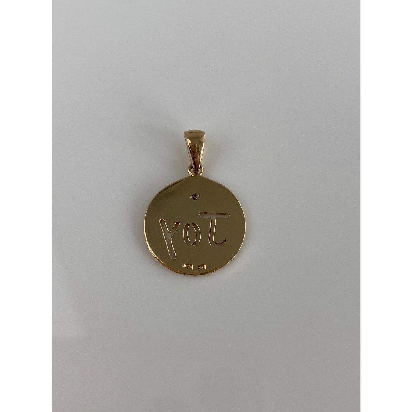 Solid 14k Yellow Gold Diamond Joy Charm