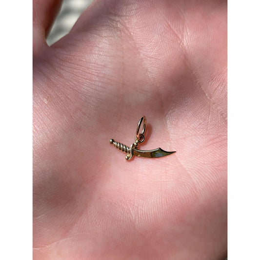 Vintage Solid 14k Yellow Gold Sword Charm