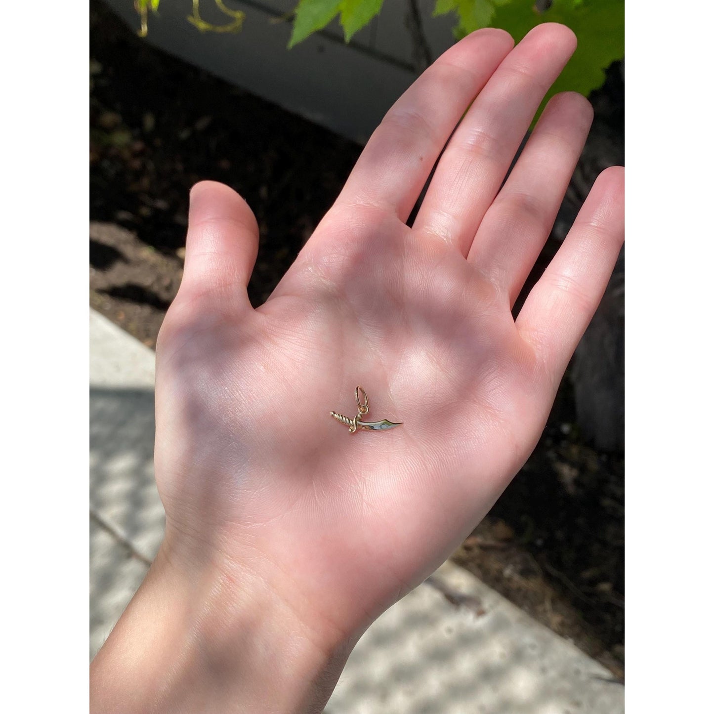 Vintage Solid 14k Yellow Gold Sword Charm