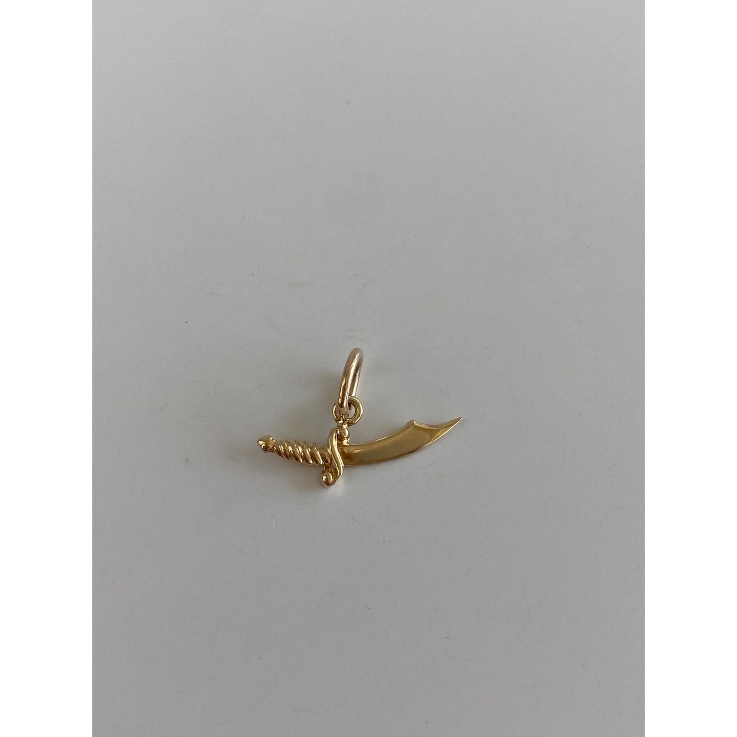 Vintage Solid 14k Yellow Gold Sword Charm