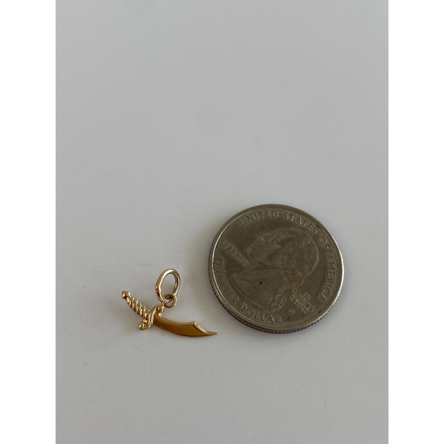 Vintage Solid 14k Yellow Gold Sword Charm
