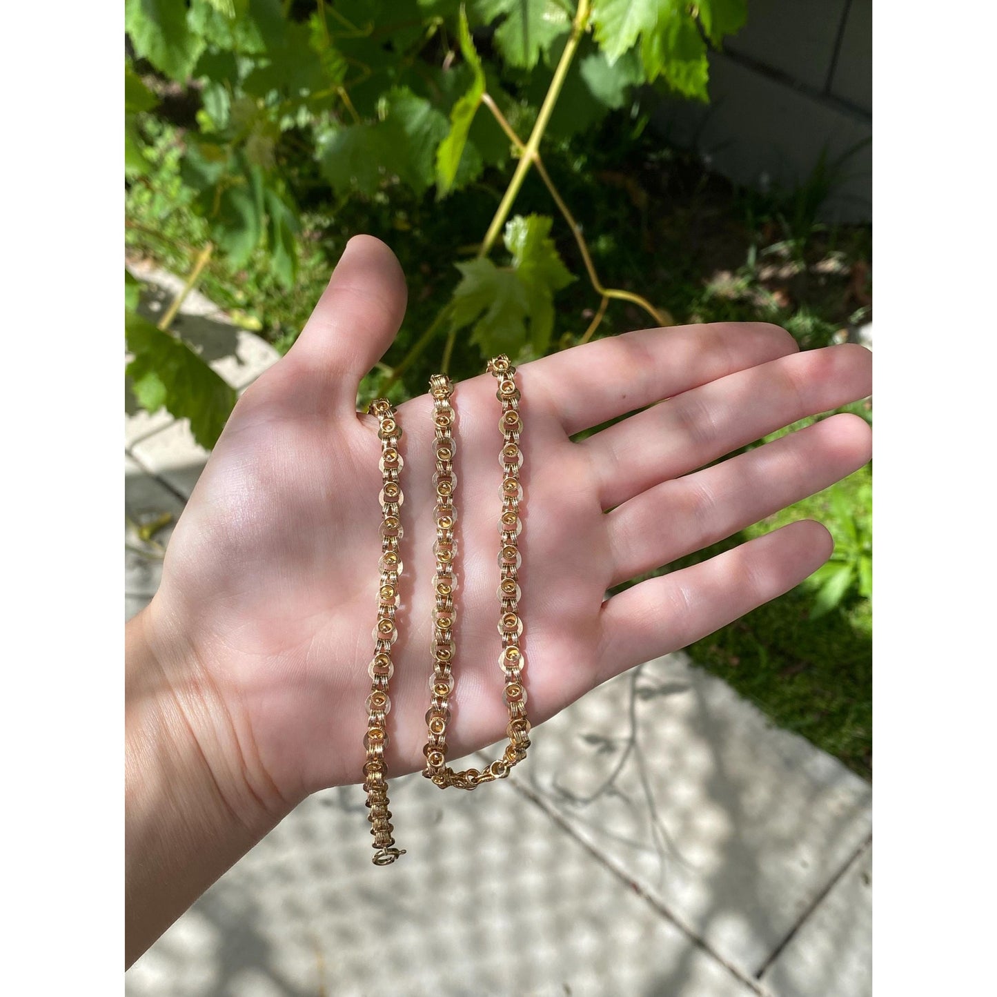 Vintage Solid 14k Yellow Gold Fancy Link Chain Necklace - 19.75 inches