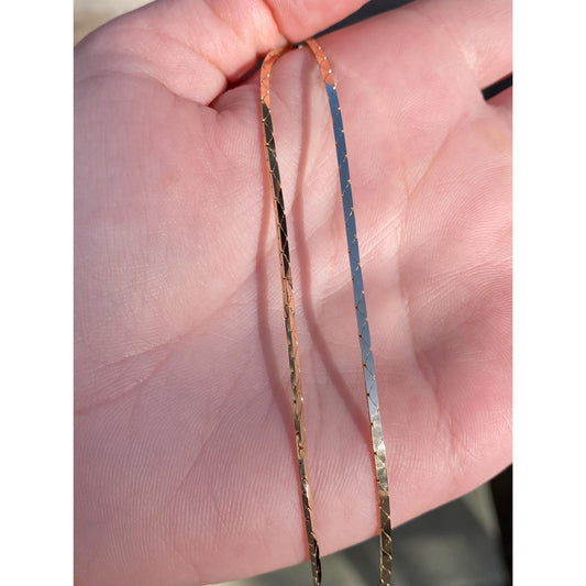 Vintage Solid 14k Yellow Gold Triangle Link Chain Necklace - 18 inches