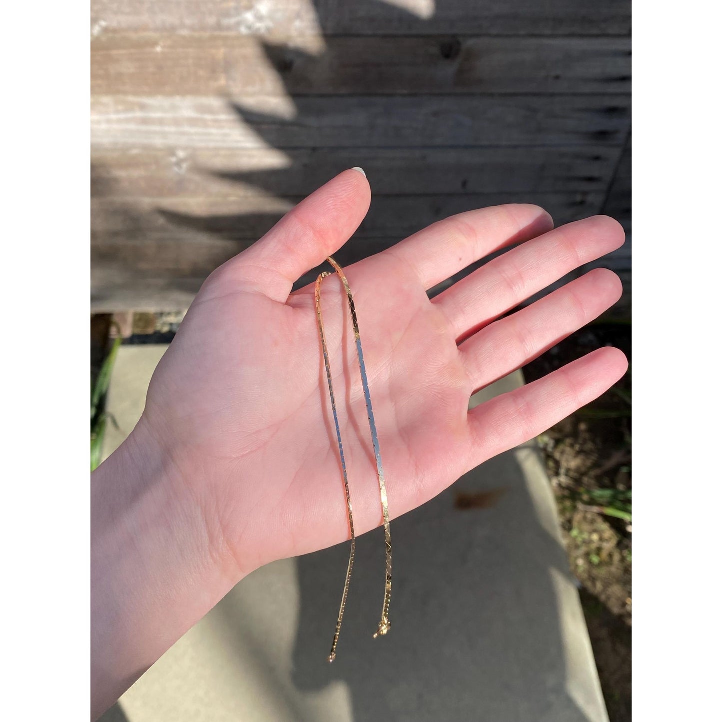 Vintage Solid 14k Yellow Gold Triangle Link Chain Necklace - 18 inches