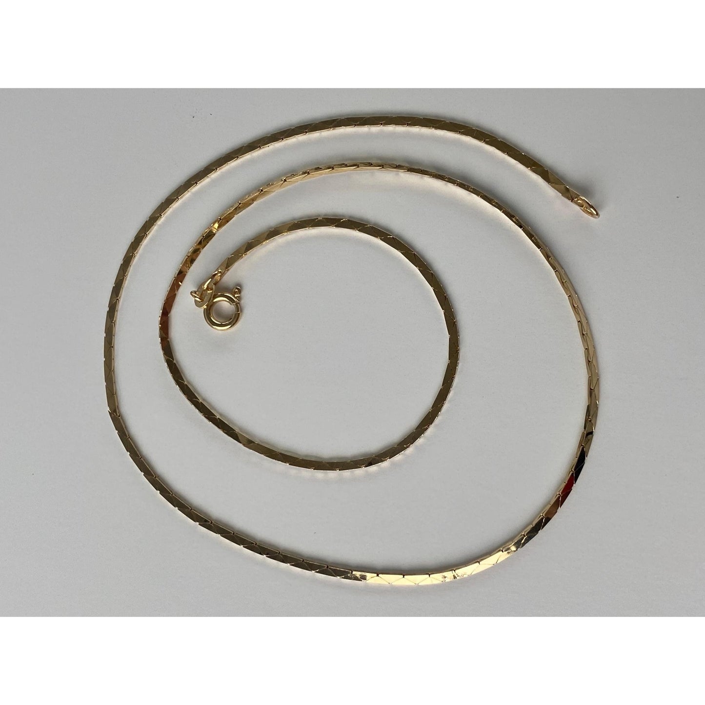 Vintage Solid 14k Yellow Gold Triangle Link Chain Necklace - 18 inches