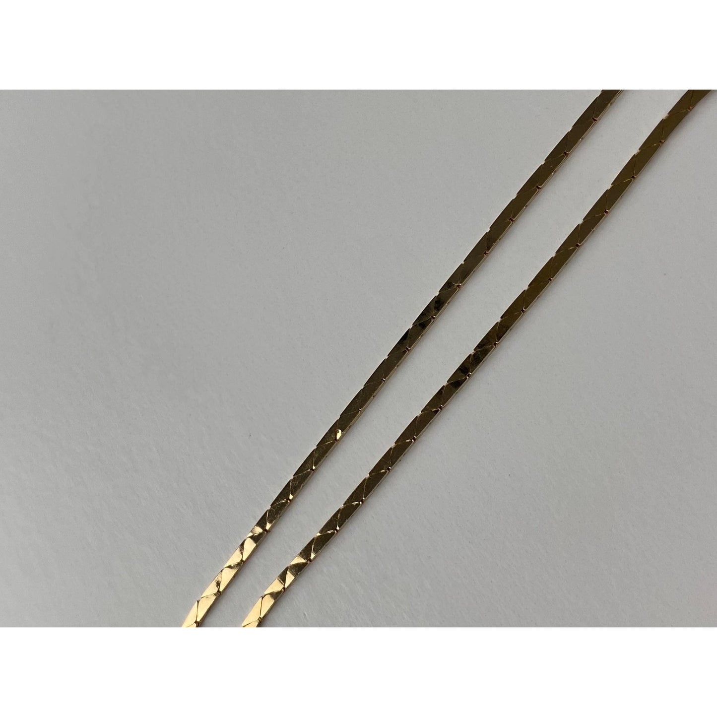 Vintage Solid 14k Yellow Gold Triangle Link Chain Necklace - 18 inches