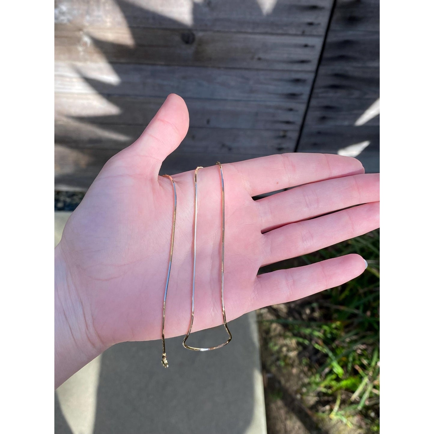 Vintage Solid 14k Yellow Gold Square Snake Chain Necklace - 18 inches