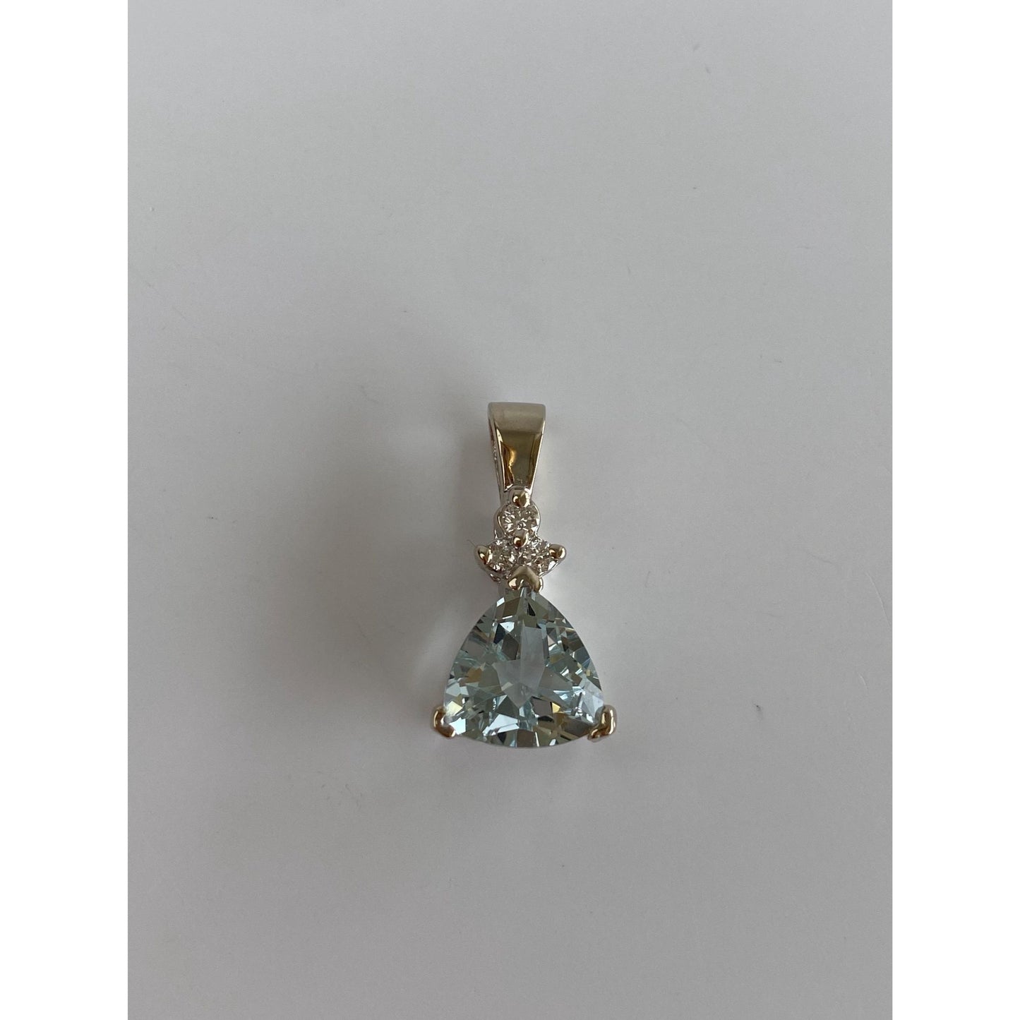 Vintage Solid 18k White Gold Diamond Aquamarine Charm