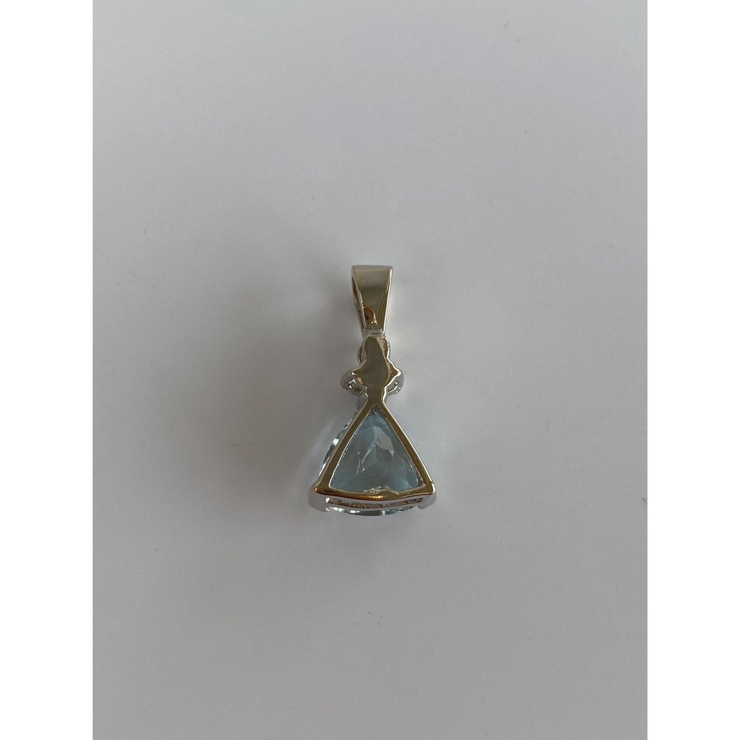 Vintage Solid 18k White Gold Diamond Aquamarine Charm
