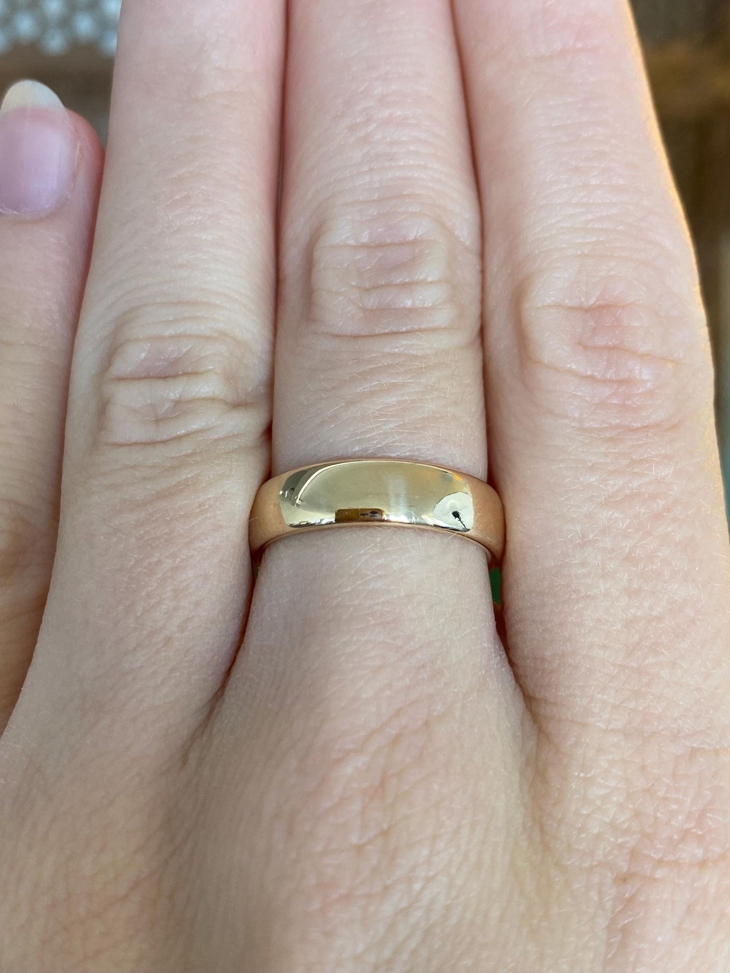 Vintage Solid 14k Yellow Gold Ring Band - Size 6.75