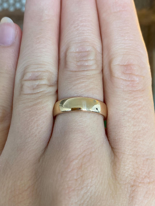Vintage Solid 14k Yellow Gold Ring Band - Size 6.75