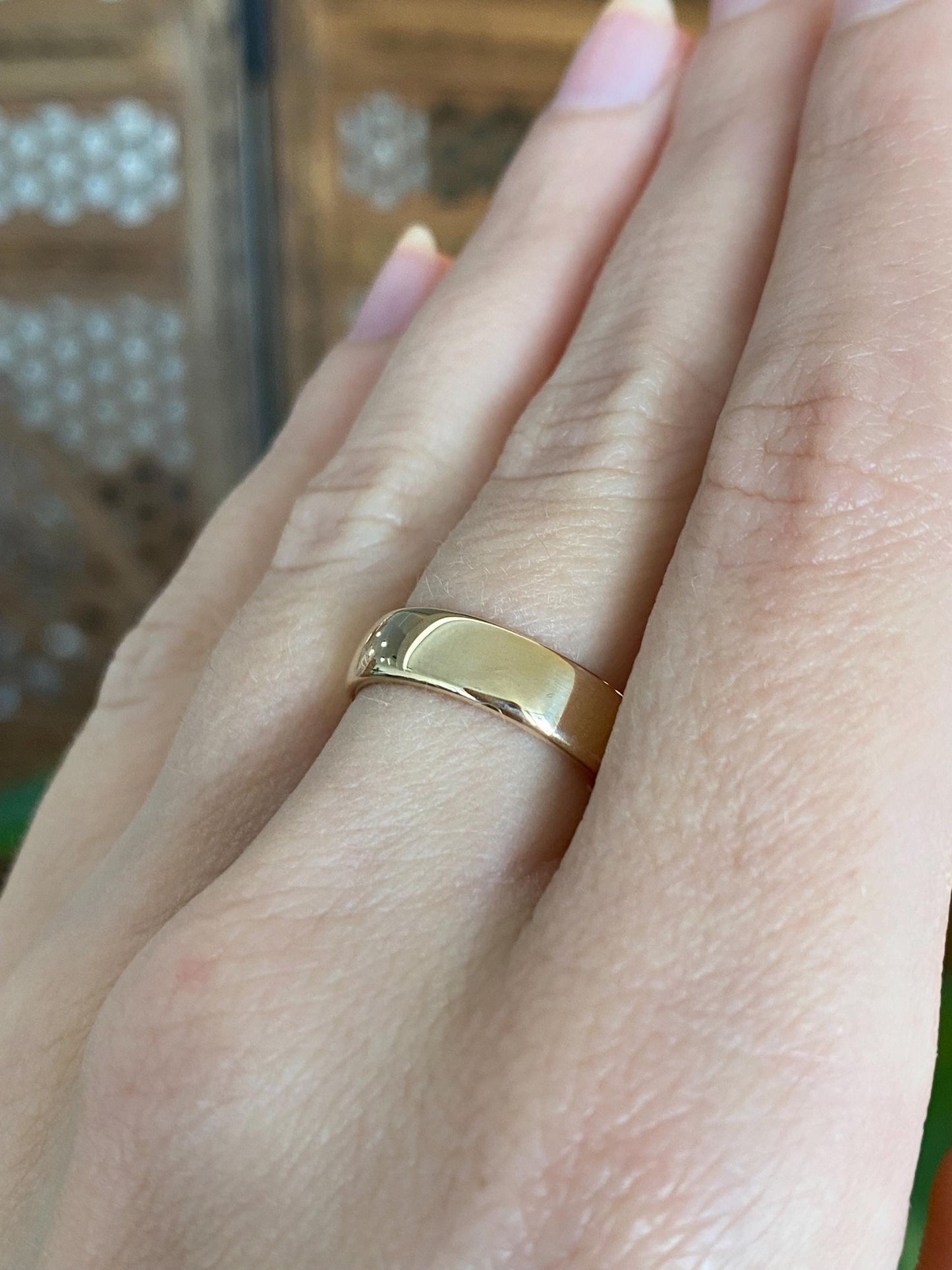 Vintage Solid 14k Yellow Gold Ring Band - Size 6.75
