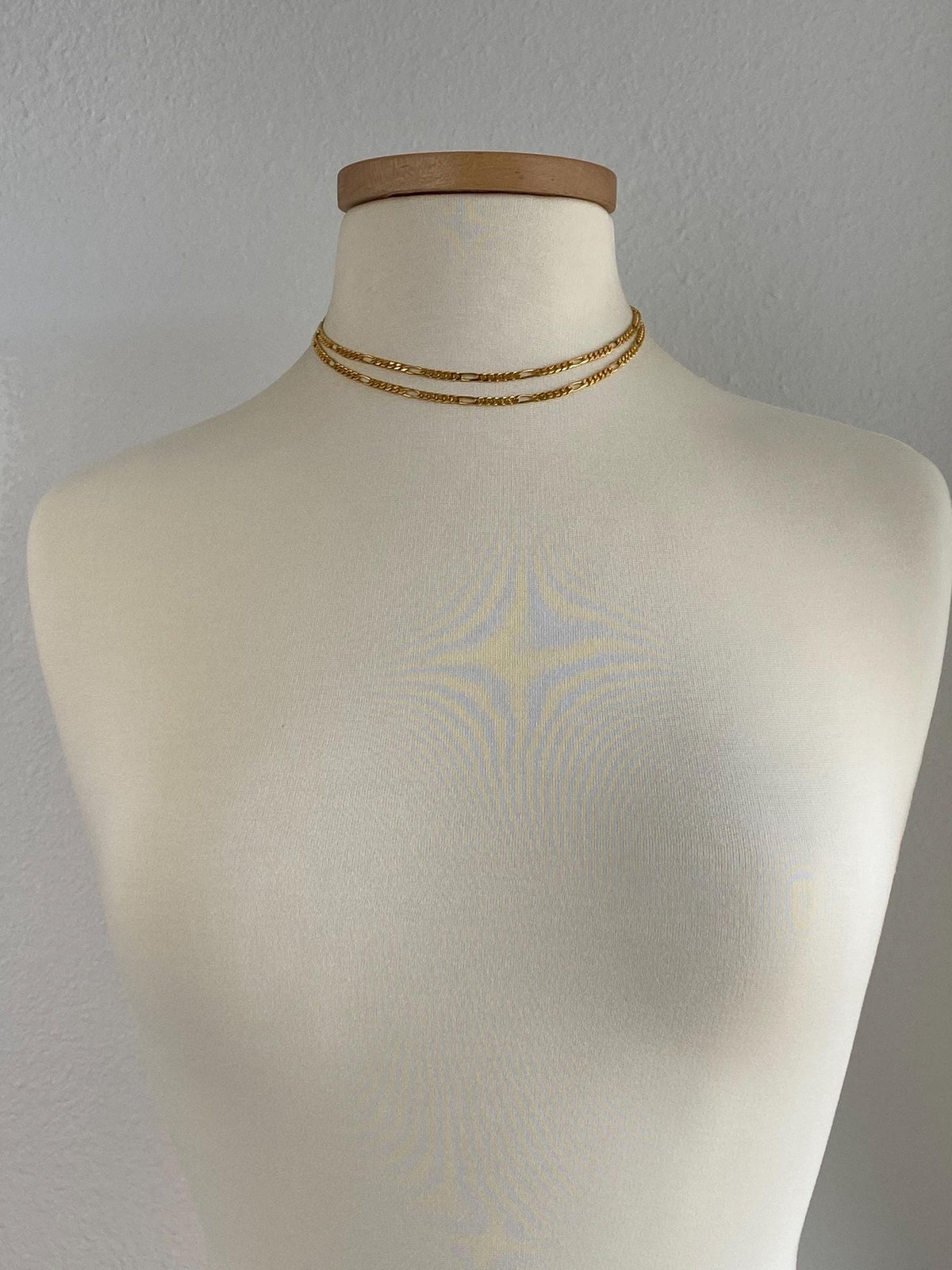 Vintage Solid 14k Yellow Gold Long Figaro Chain Necklace - 31.75 inches