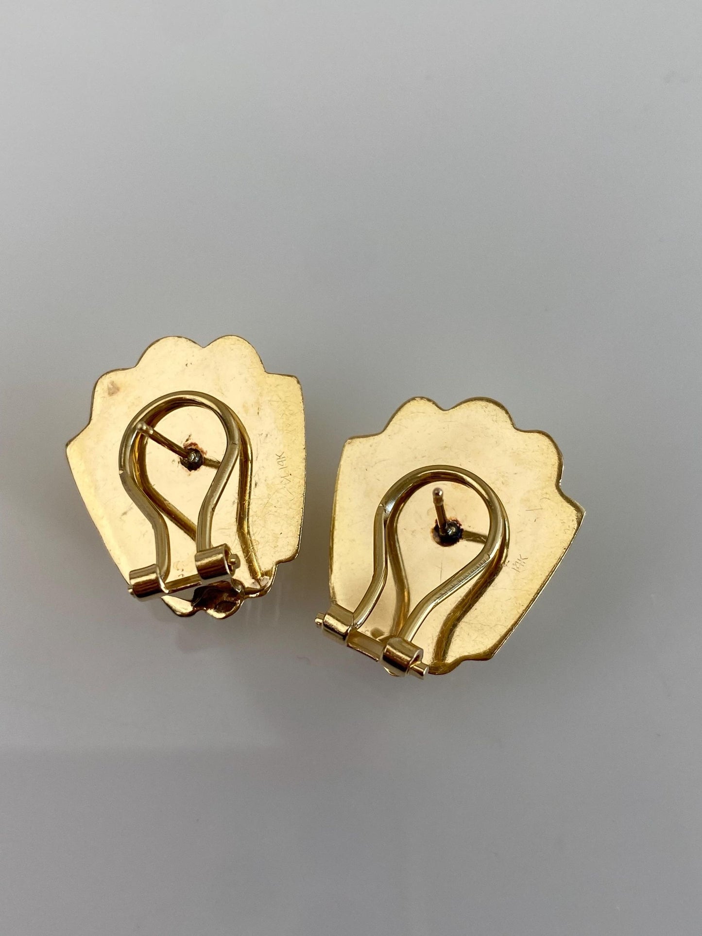 Vintage 14k Yellow Gold Fluted Domed Stud Earrings