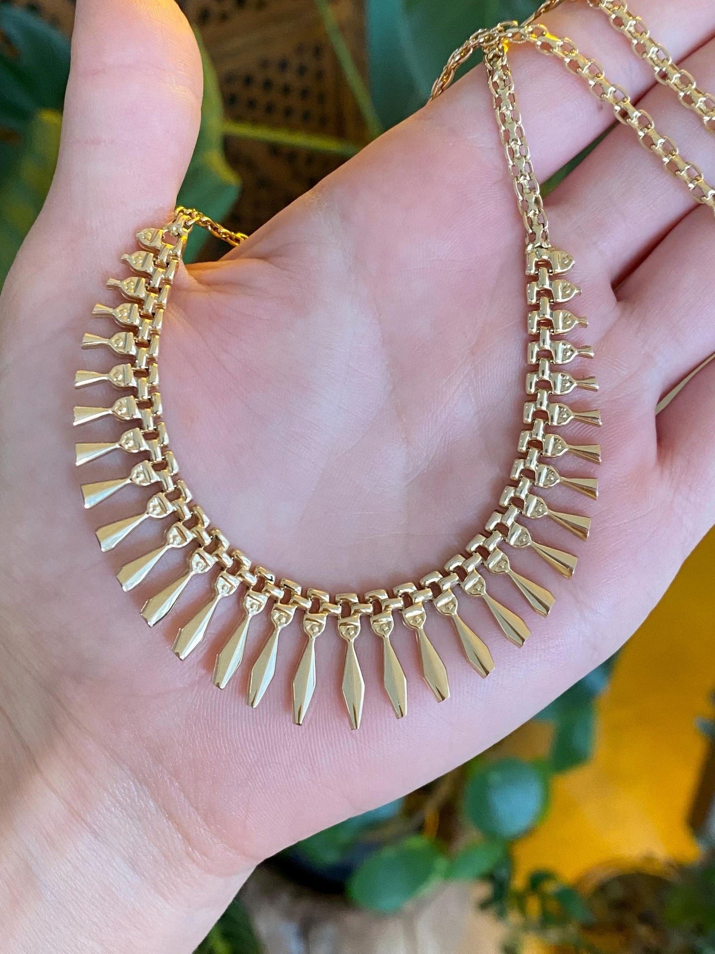 Vintage 14k Yellow Gold Cleopatra Chain Necklace - 16.75 inches