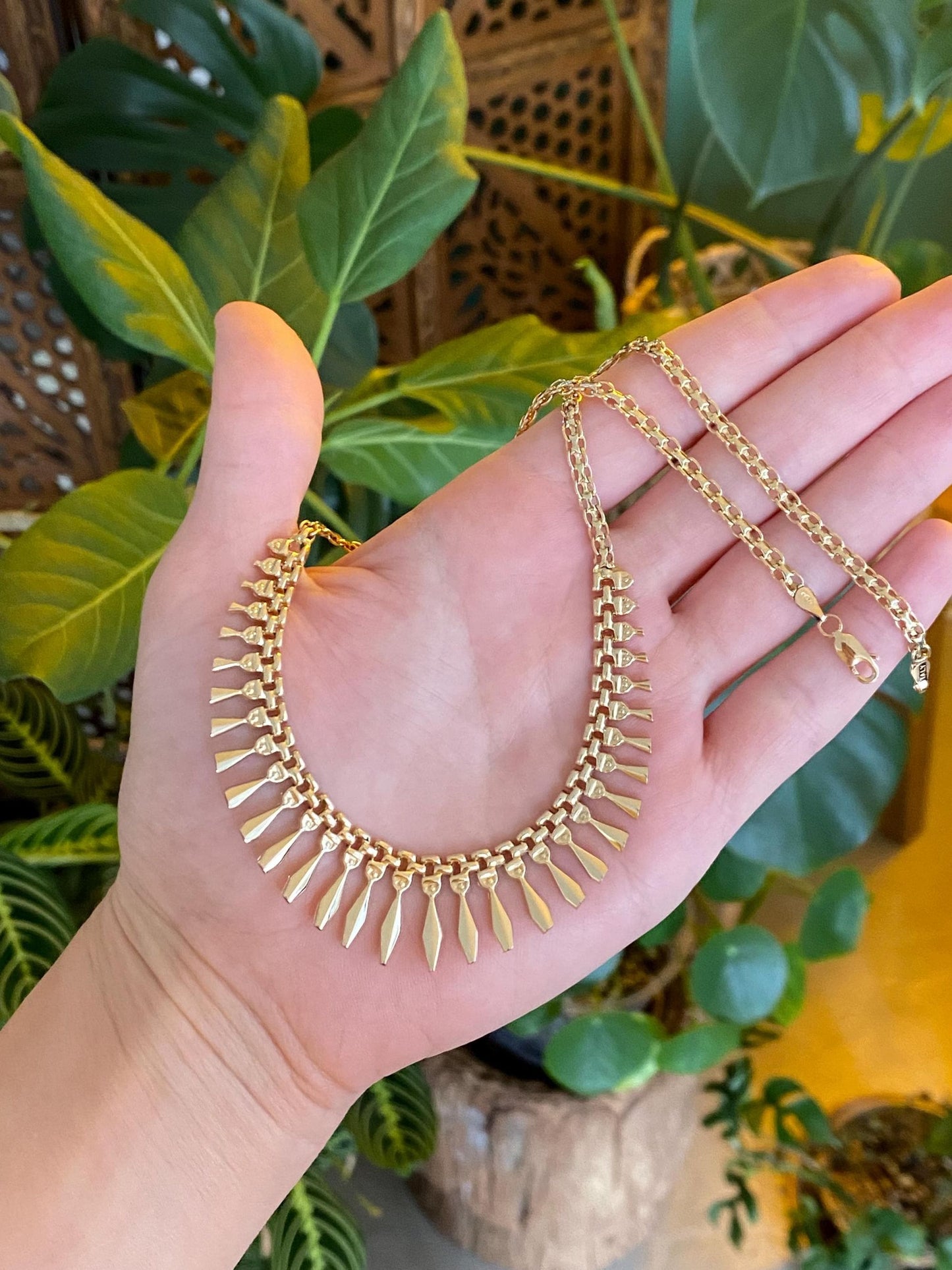 Vintage 14k Yellow Gold Cleopatra Chain Necklace - 16.75 inches