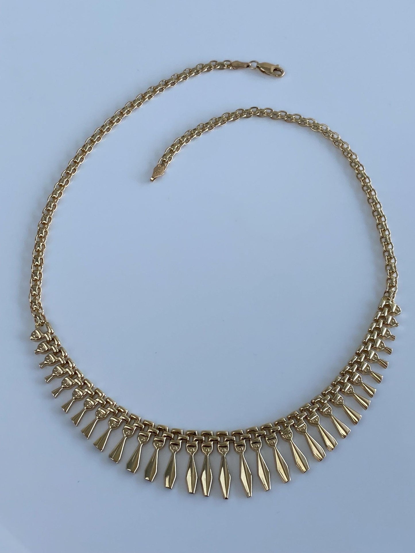 Vintage 14k Yellow Gold Cleopatra Chain Necklace - 16.75 inches