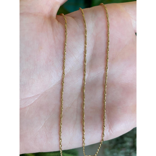 Vintage Solid 14k Yellow Gold Twist Chain Necklace - 18.5 inches