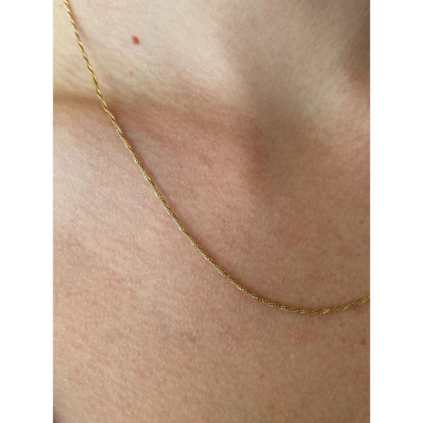 Vintage Solid 14k Yellow Gold Twist Chain Necklace - 18.5 inches