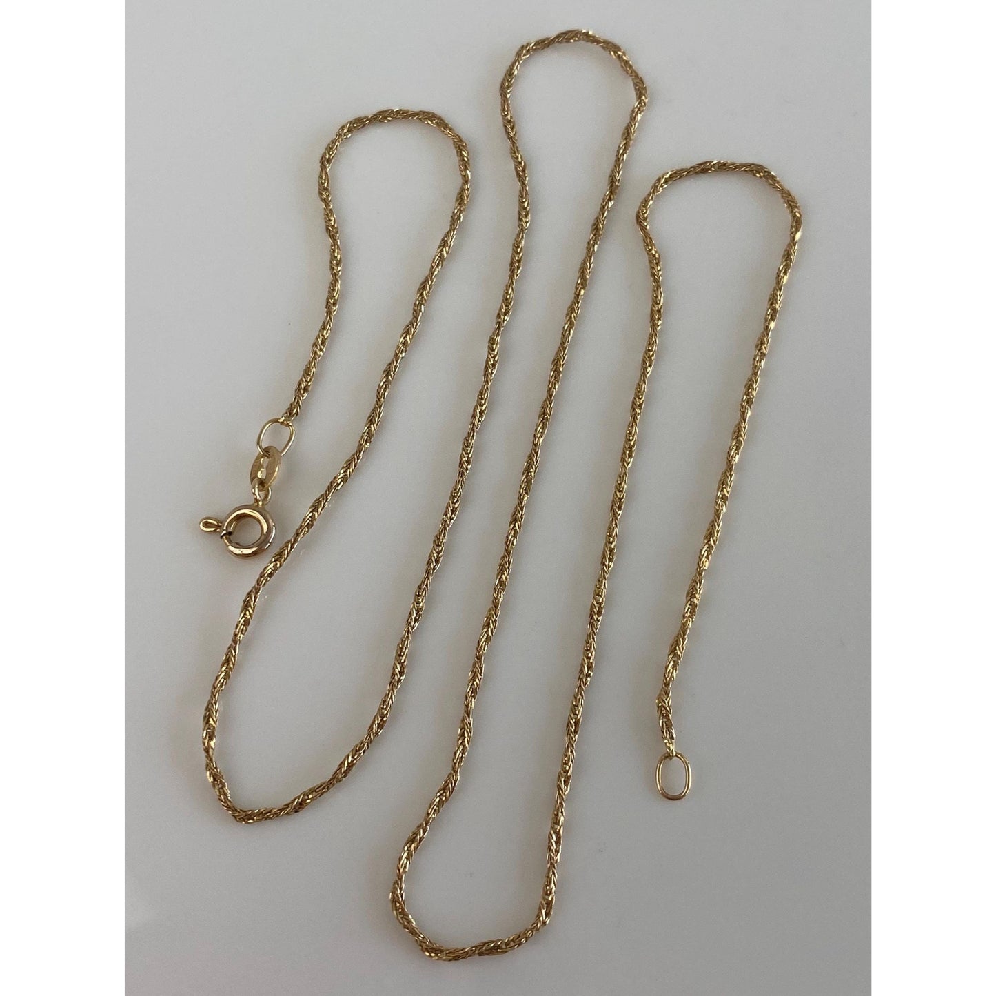 Vintage Solid 14k Yellow Gold Twist Chain Necklace - 18.5 inches