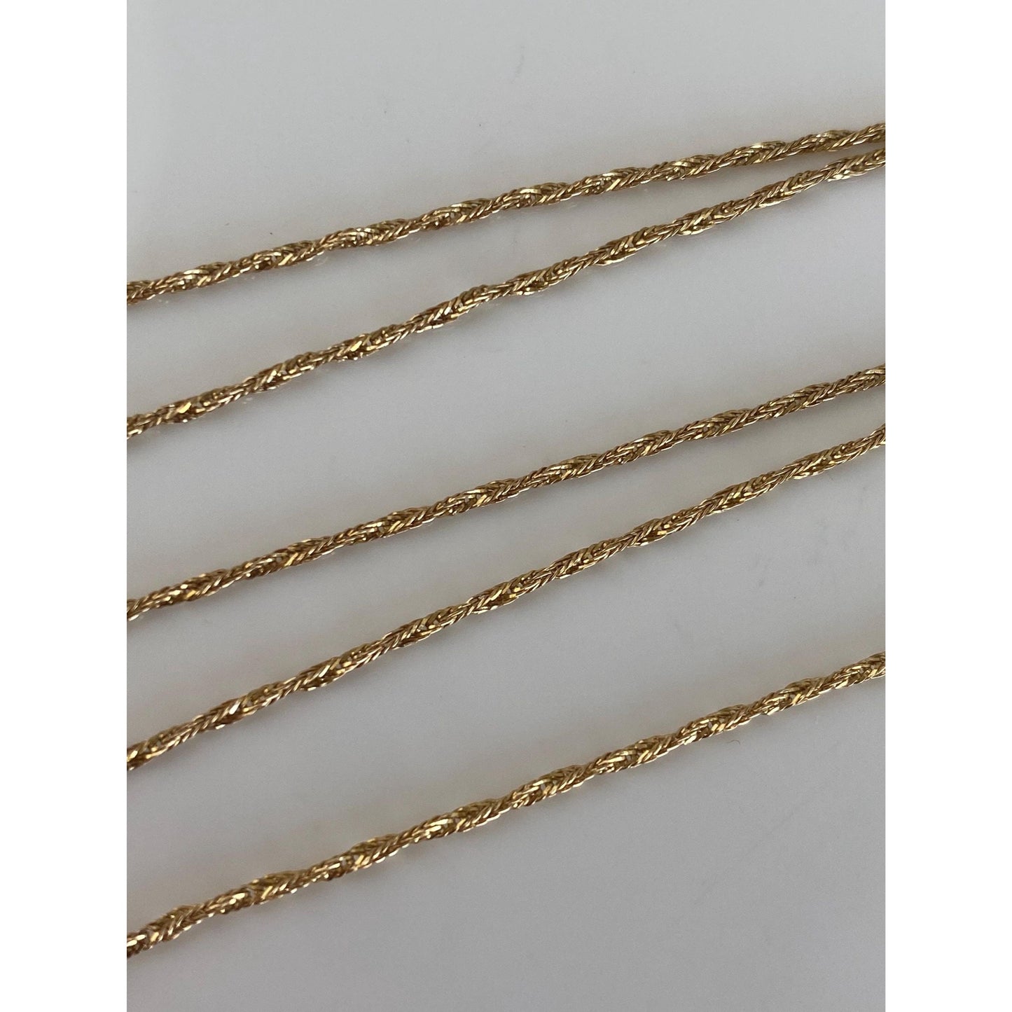 Vintage Solid 14k Yellow Gold Twist Chain Necklace - 18.5 inches