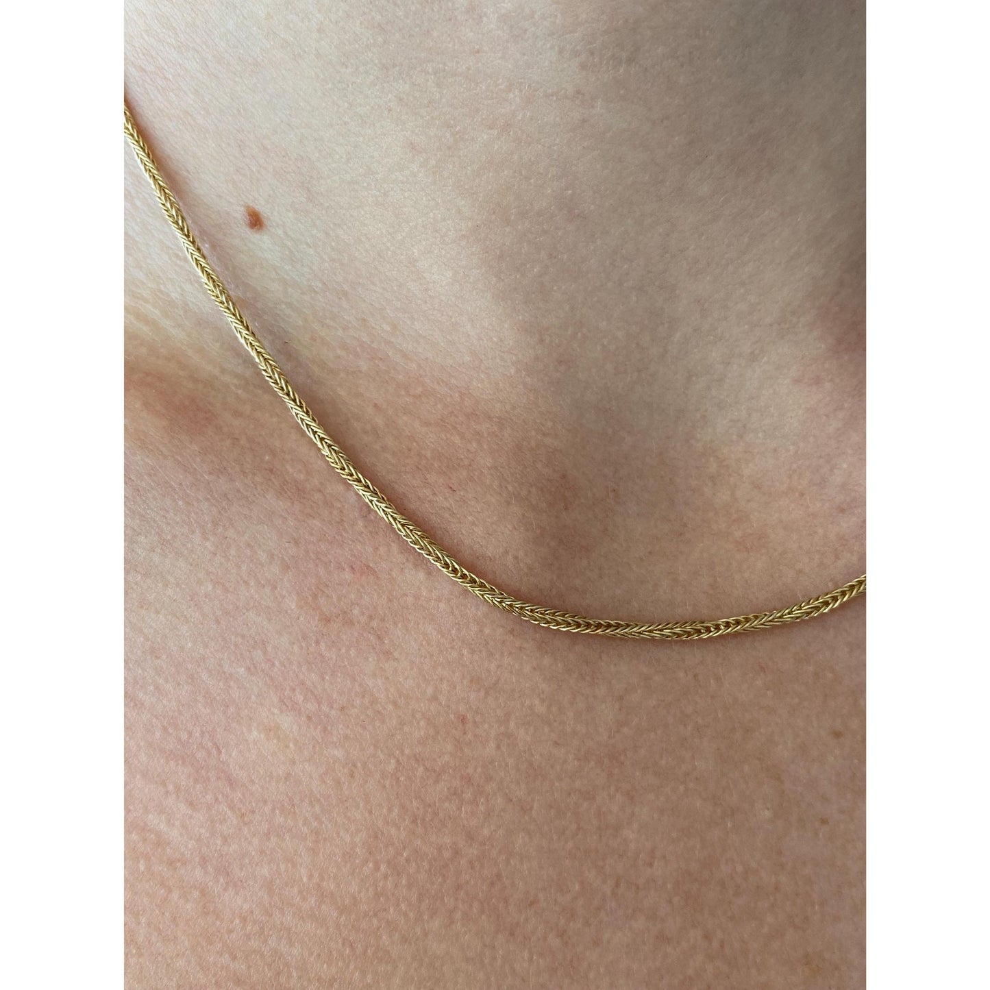 Vintage Solid 14k Yellow Gold Twist Style Chain Necklace - 16 inches
