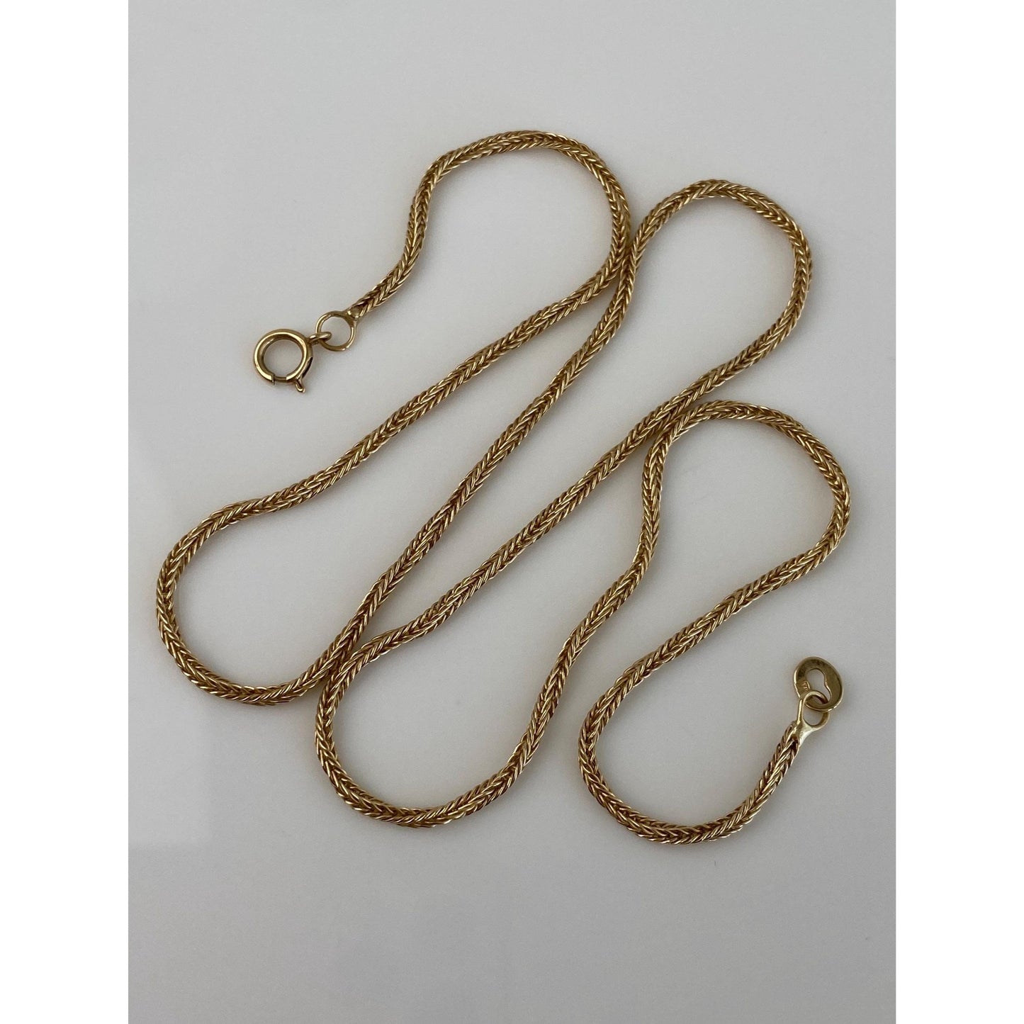Vintage Solid 14k Yellow Gold Twist Style Chain Necklace - 16 inches
