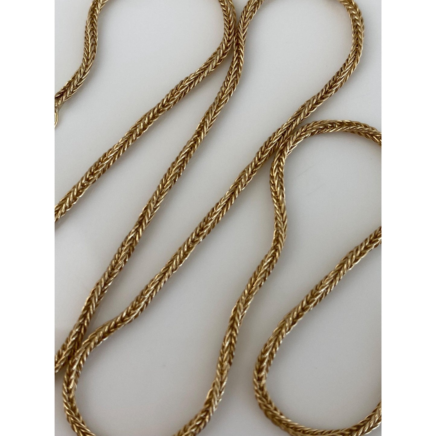 Vintage Solid 14k Yellow Gold Twist Style Chain Necklace - 16 inches
