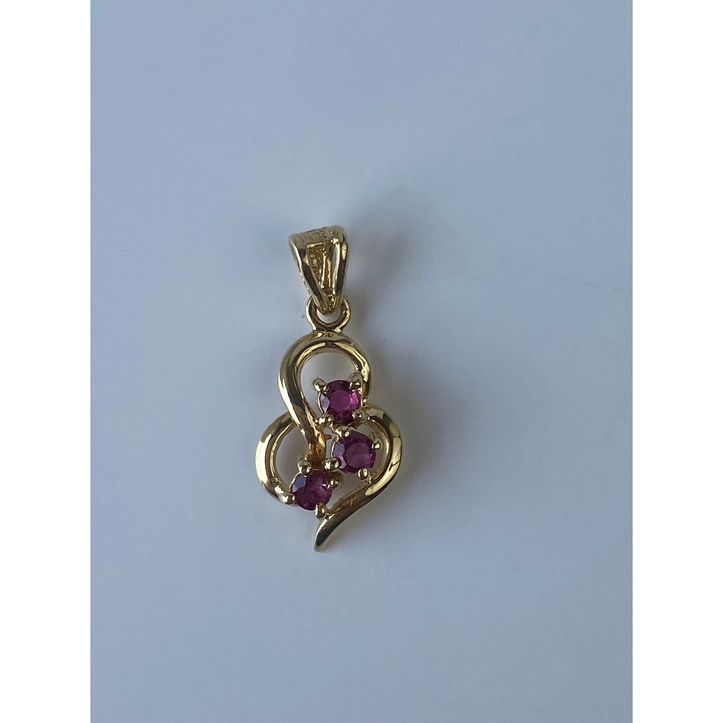 Vintage Solid 14k Yellow Gold Pink Spinel Charm