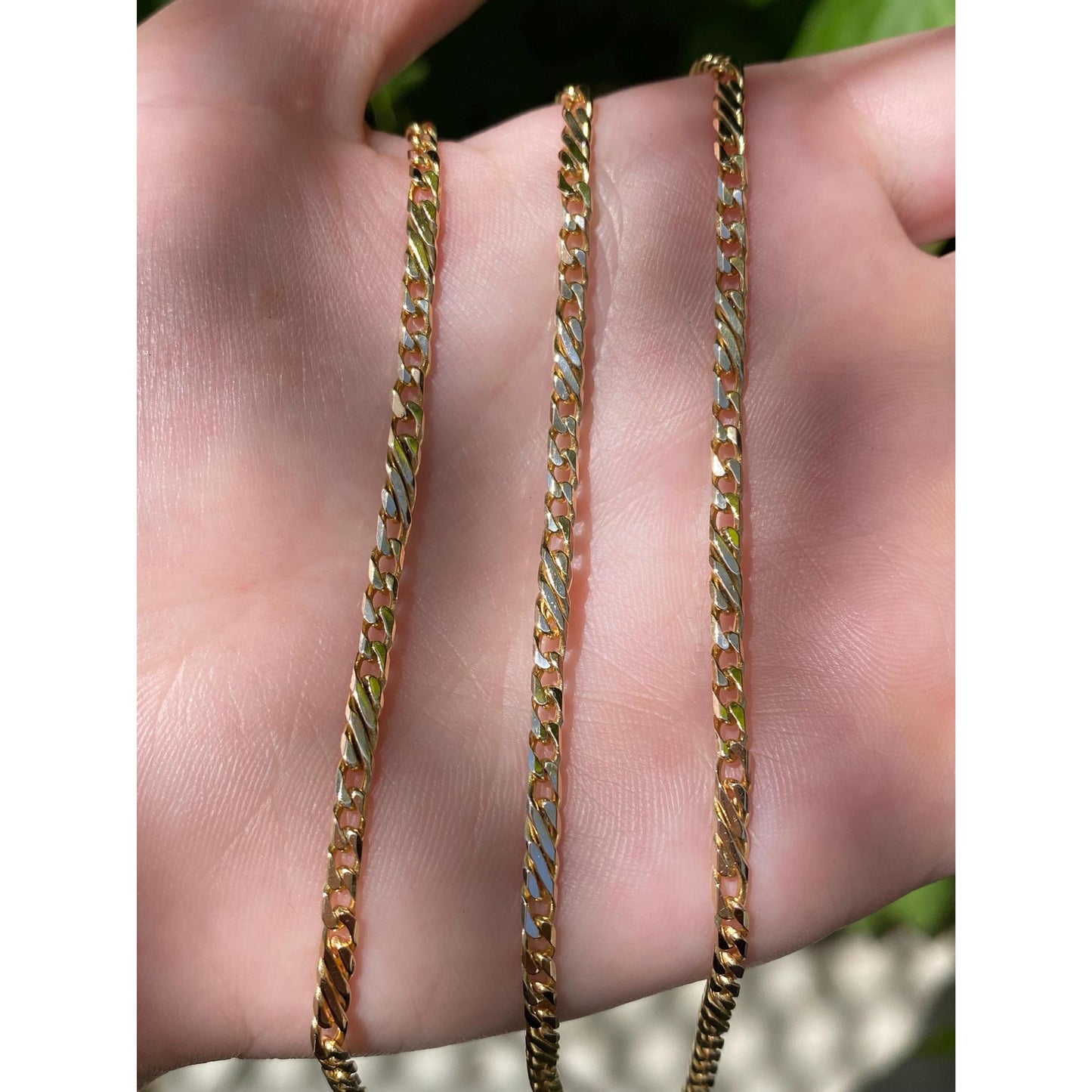 Vintage Solid 14k Yellow Gold Fancy Link Curb Chain Necklace - 28 inches