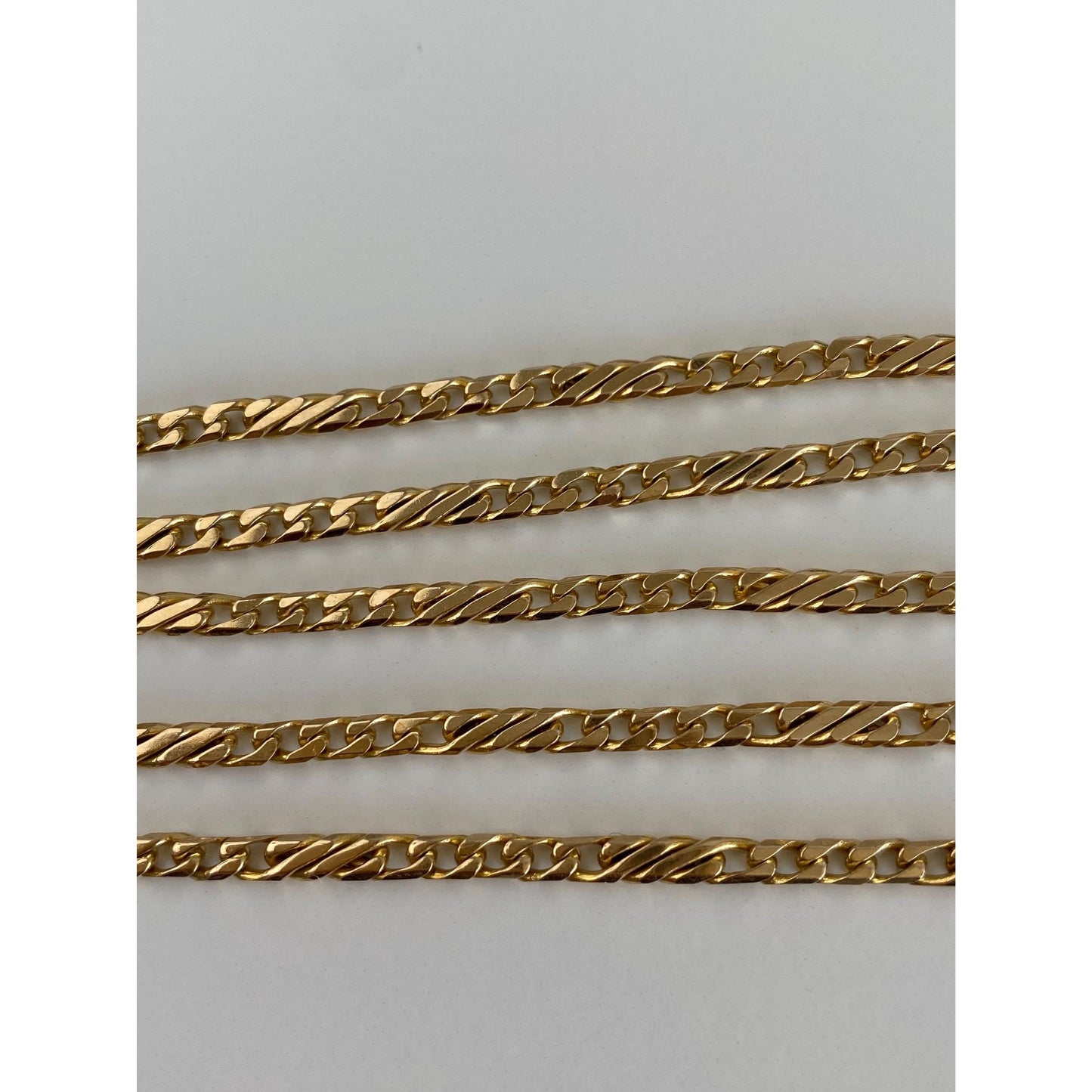 Vintage Solid 14k Yellow Gold Fancy Link Curb Chain Necklace - 28 inches