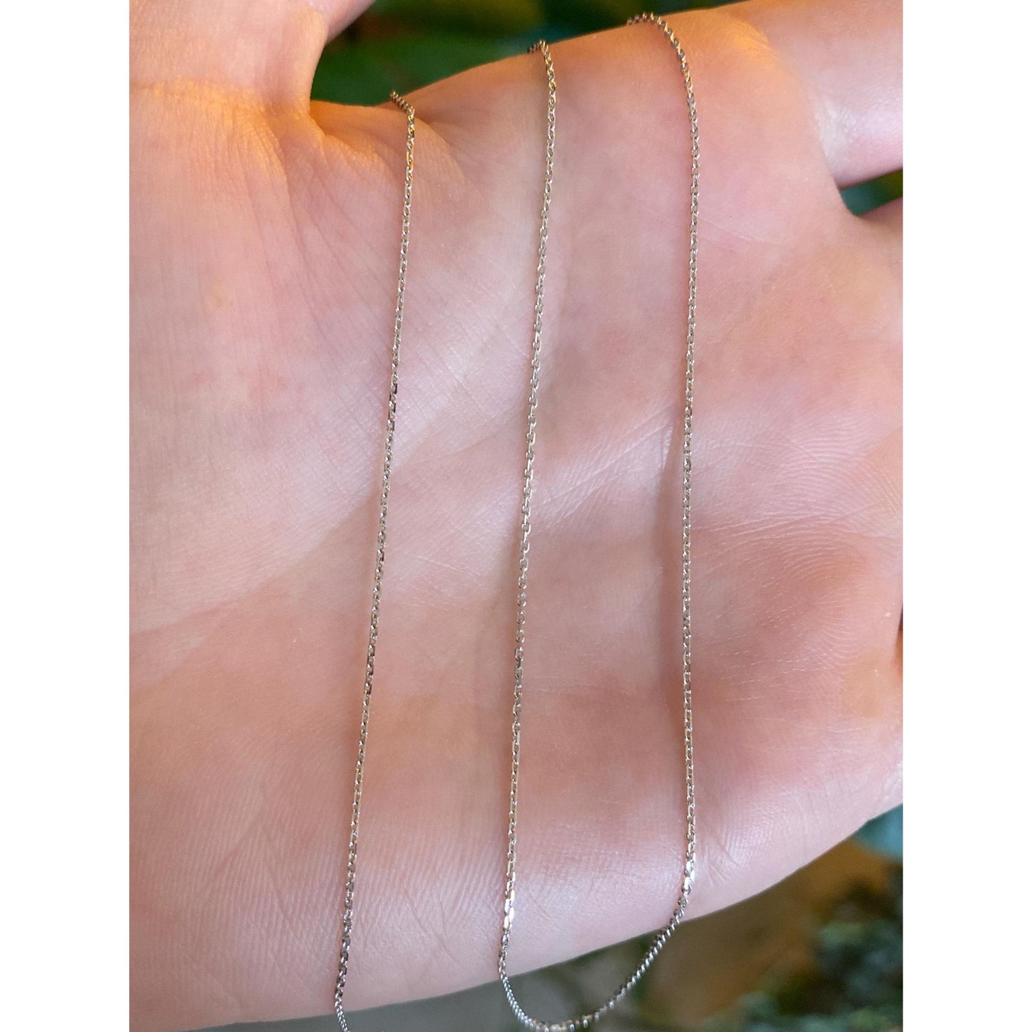 Vintage Solid 14k White Gold Tight Biker Link Chain Necklace - 16.75 inches