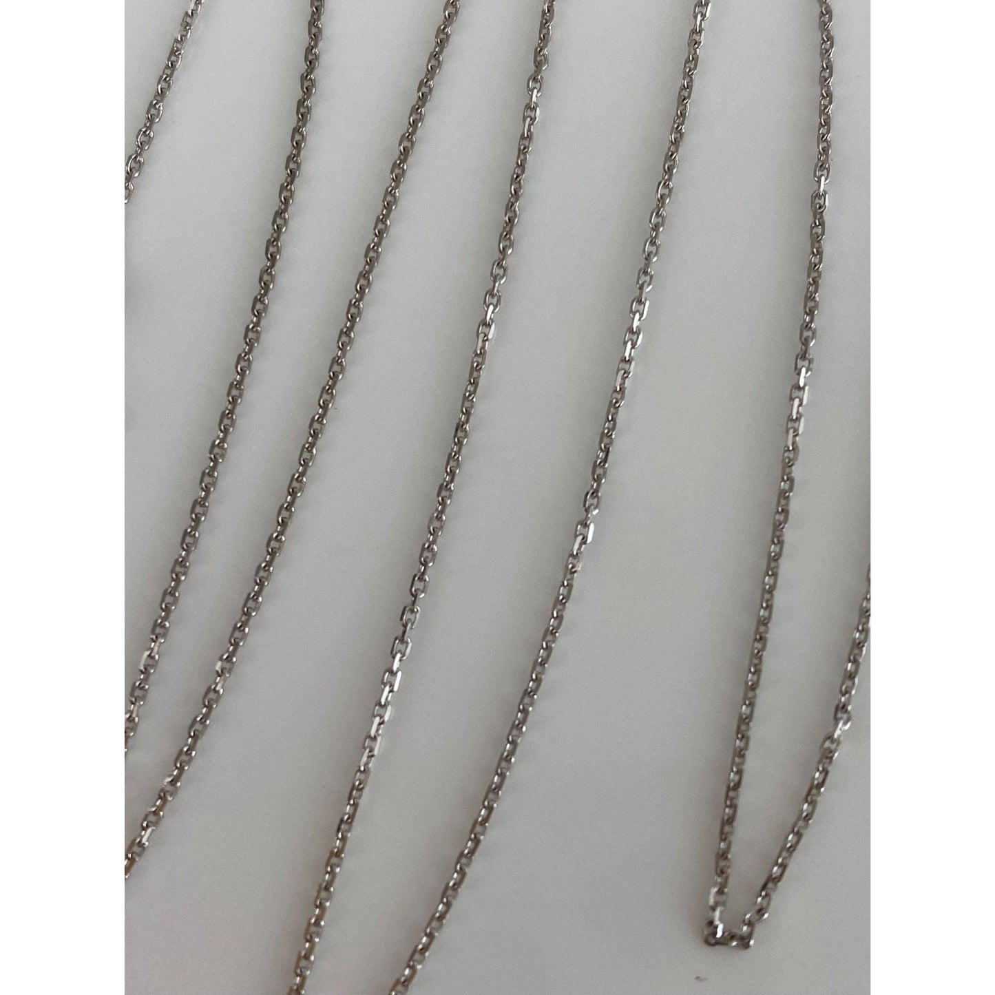 Vintage Solid 14k White Gold Tight Biker Link Chain Necklace - 16.75 inches