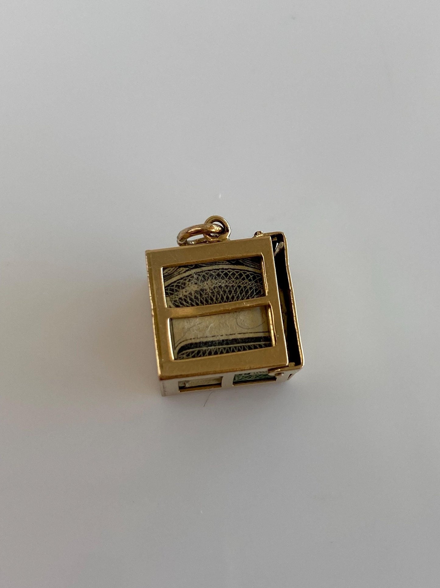Vintage Solid 14k Yellow Gold Money Box Charm