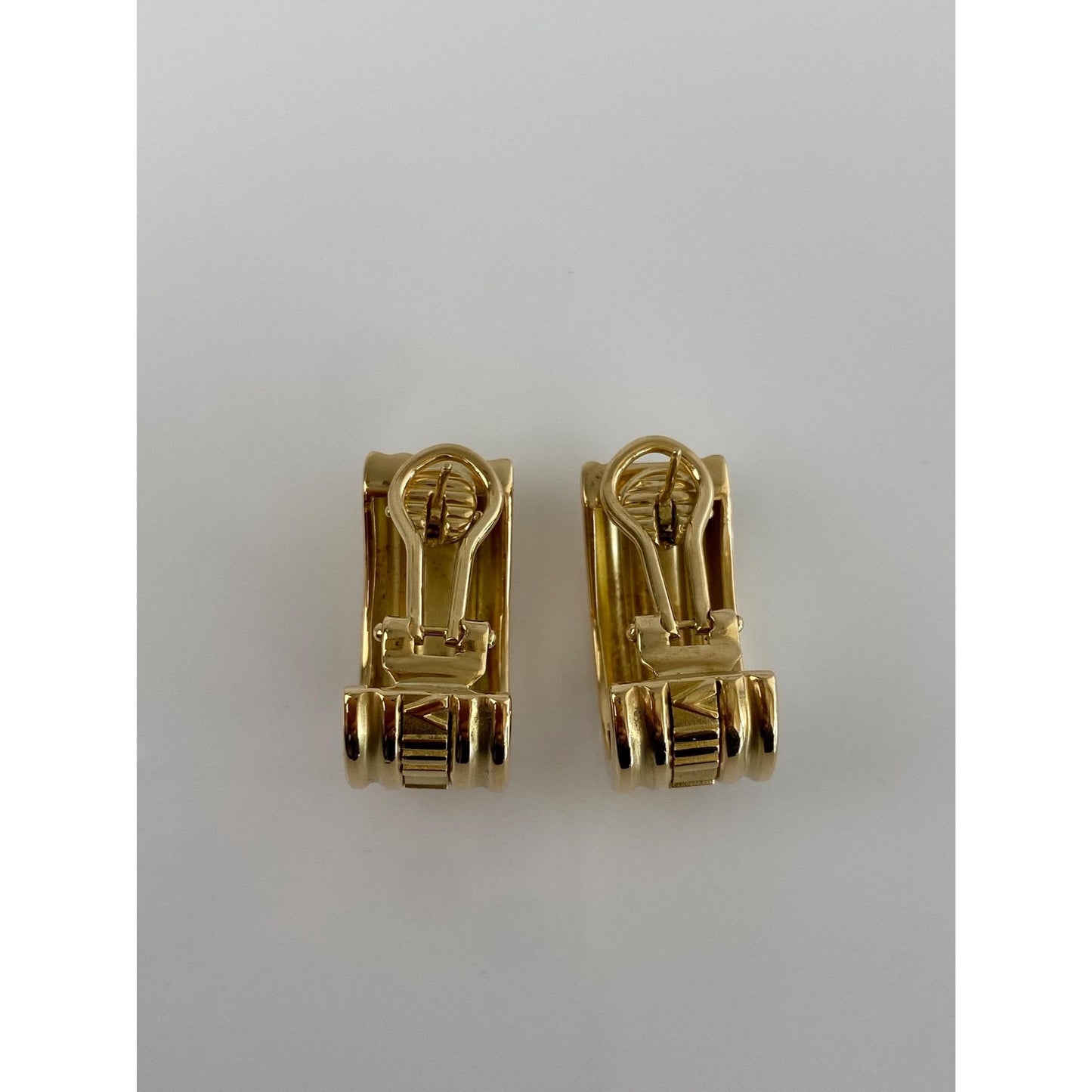 Tiffany & Co. Solid 18k Yellow Gold Atlas Roman Numeral Drop Earrings