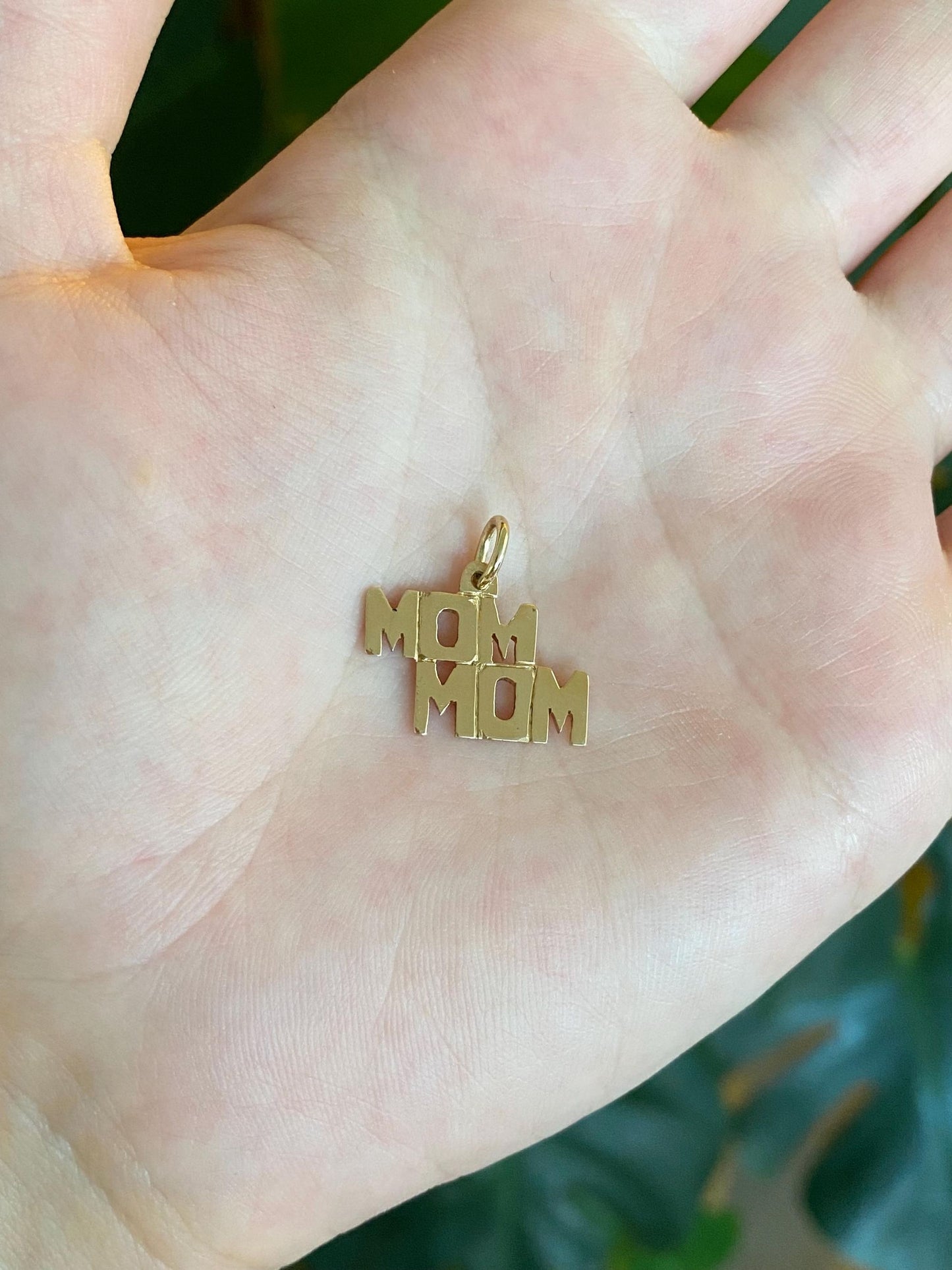 Solid 10k Yellow Gold Mom Mom Charm