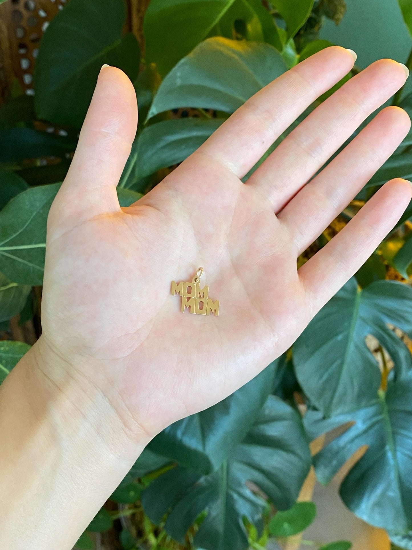 Solid 10k Yellow Gold Mom Mom Charm