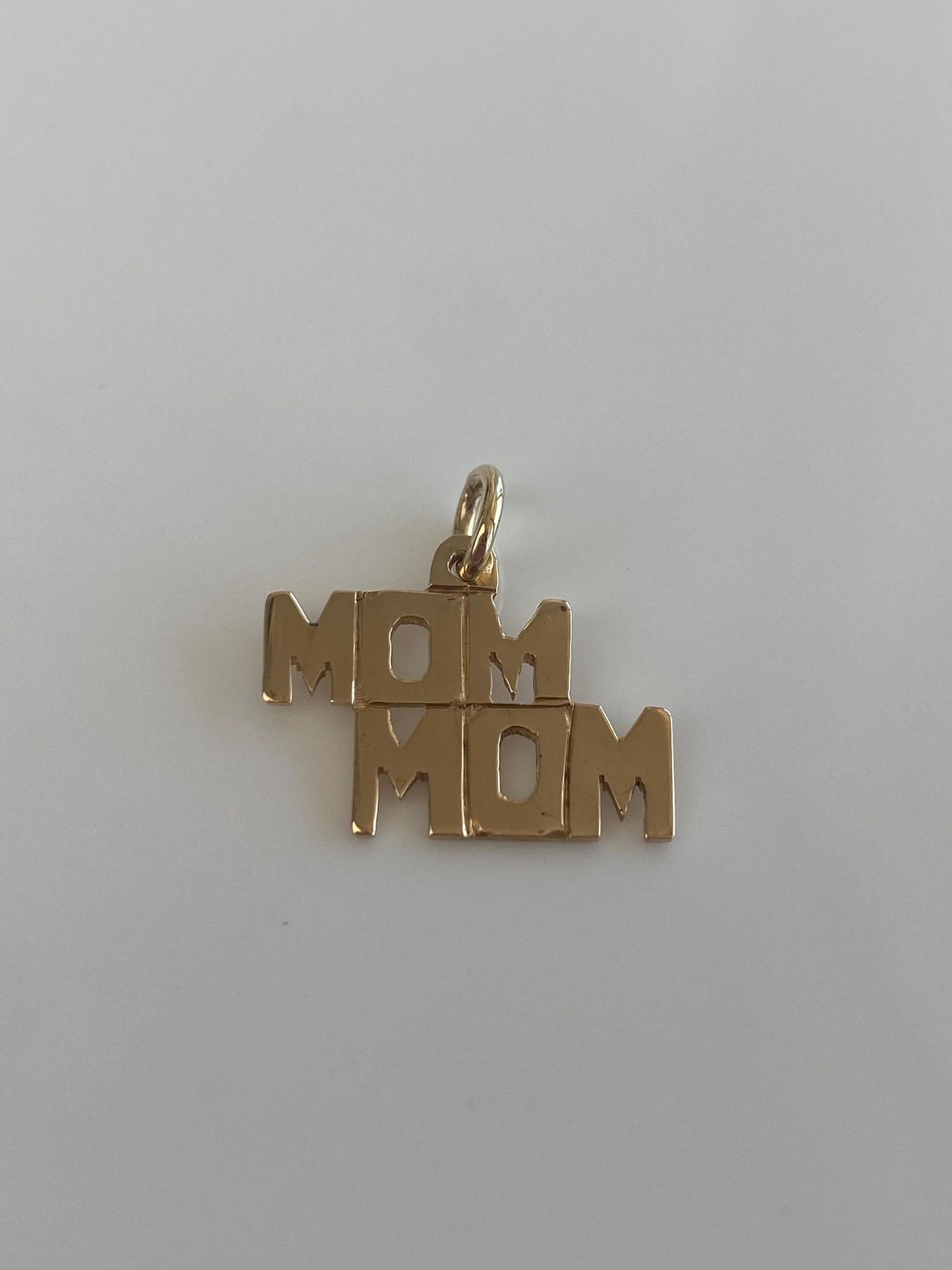 Solid 10k Yellow Gold Mom Mom Charm