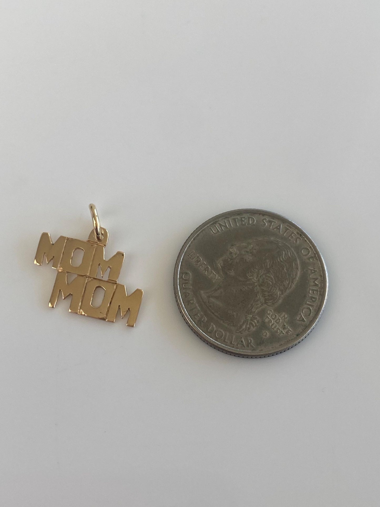 Solid 10k Yellow Gold Mom Mom Charm