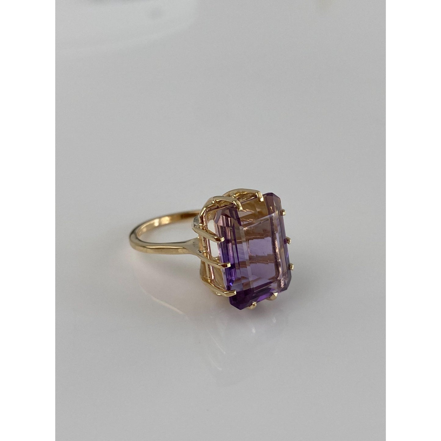 Vintage Solid 14k Yellow Gold Ametrine Ring - Size 5.75
