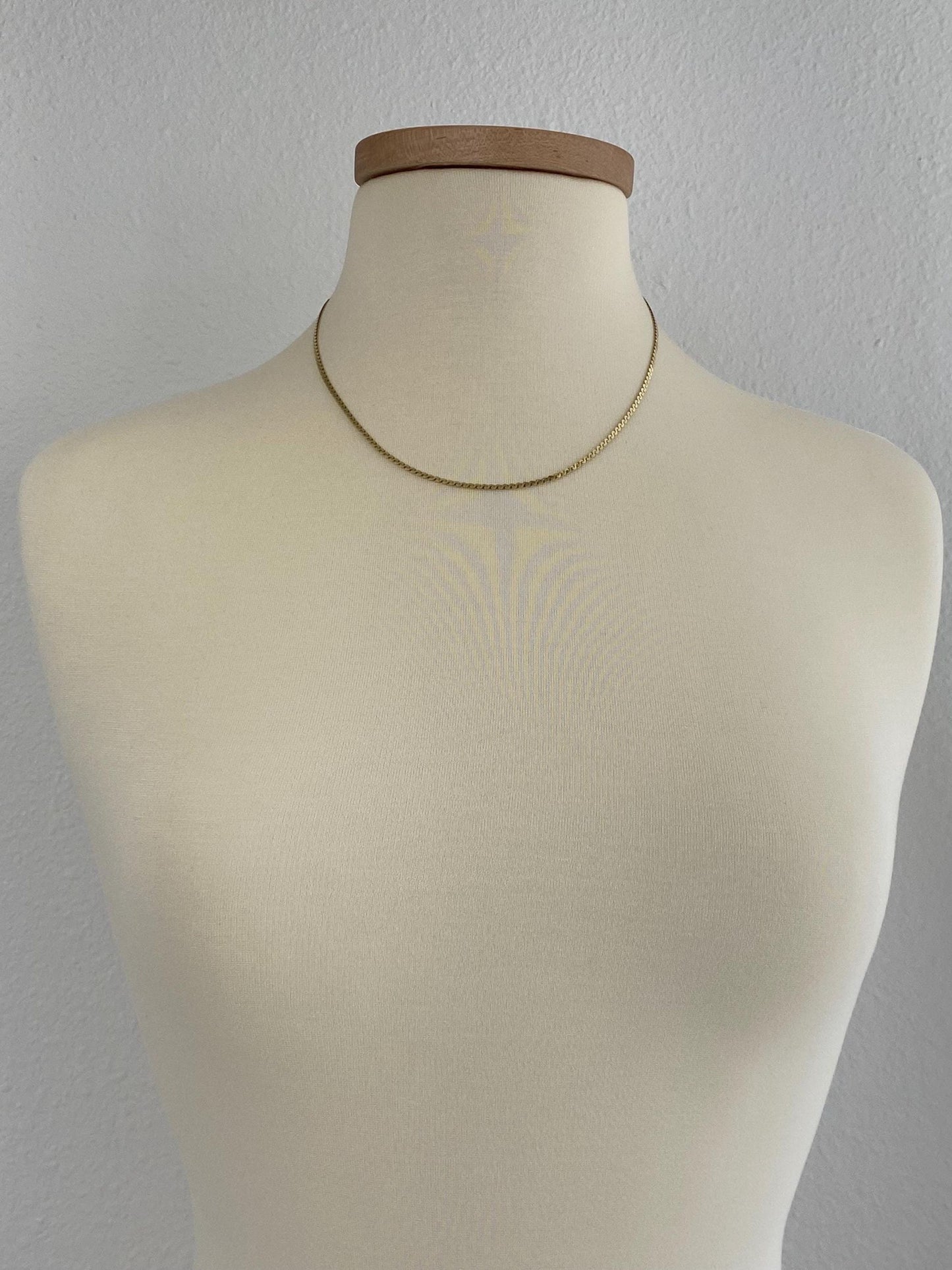 Vintage Solid 14k Yellow Gold Chunky Serpentine Chain Necklace - 18.75 inches