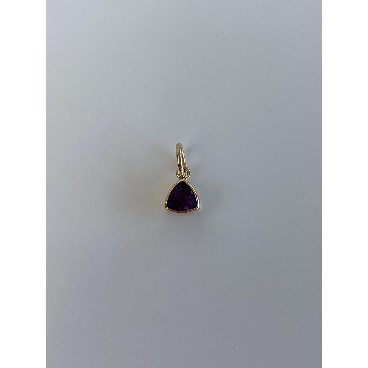 Vintage Solid 14k Yellow Gold Amethyst Charm