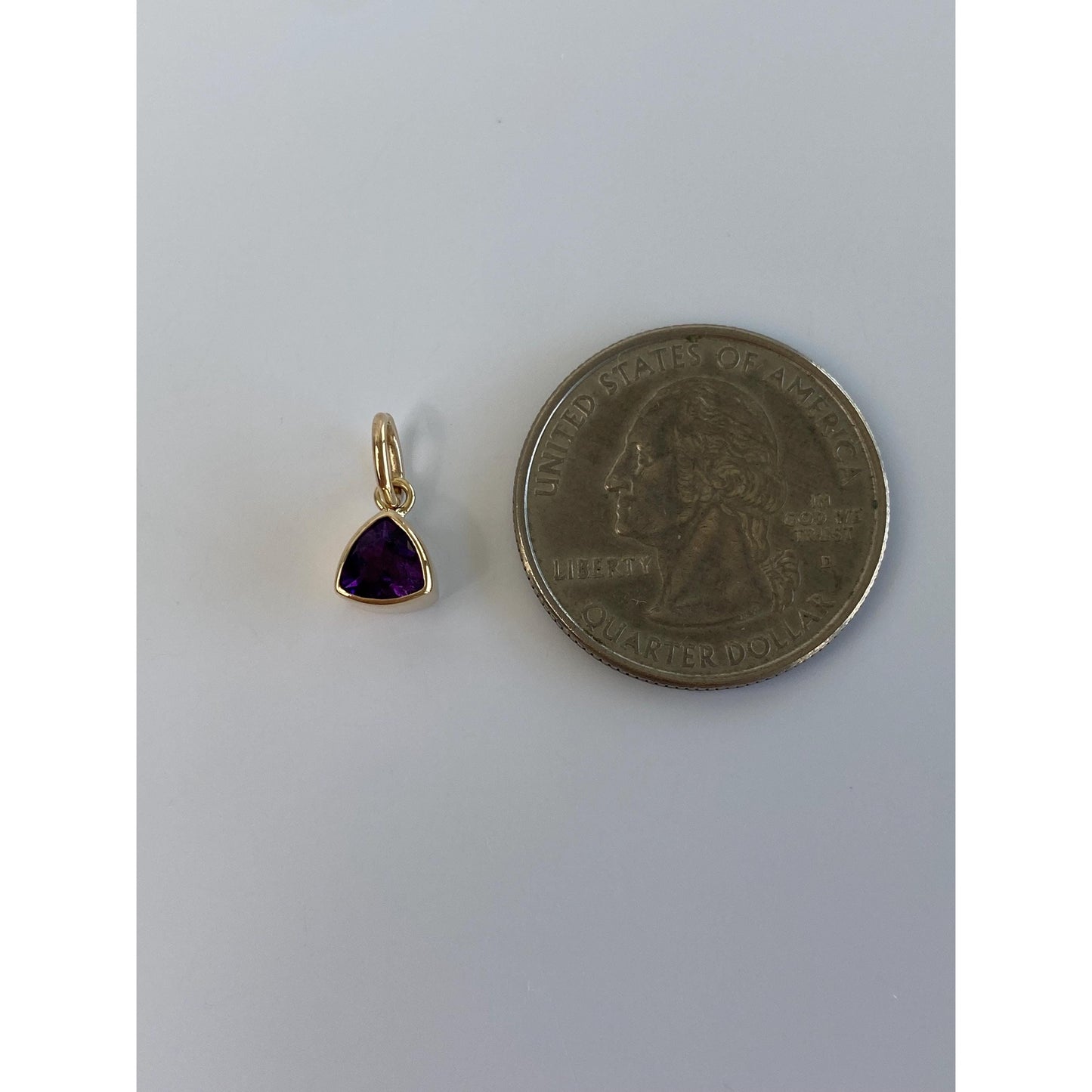 Vintage Solid 14k Yellow Gold Amethyst Charm