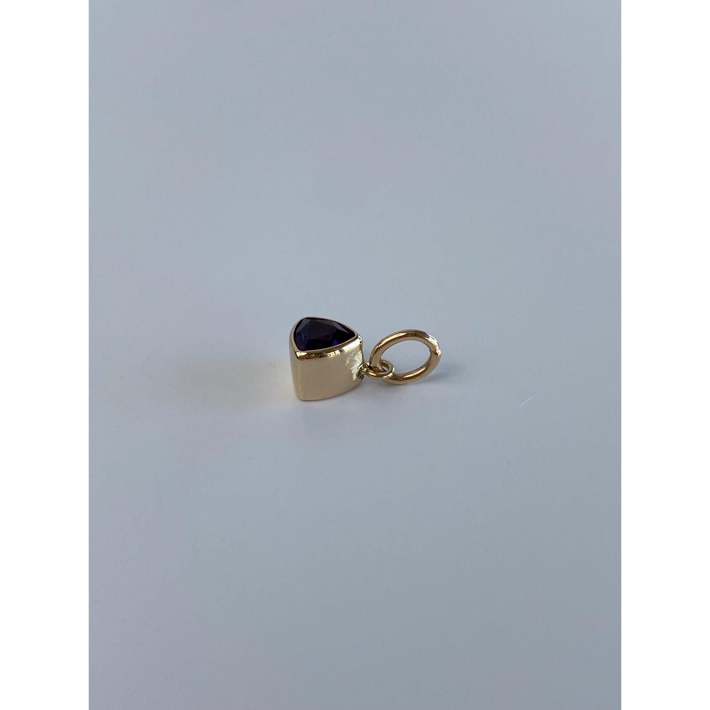 Vintage Solid 14k Yellow Gold Amethyst Charm