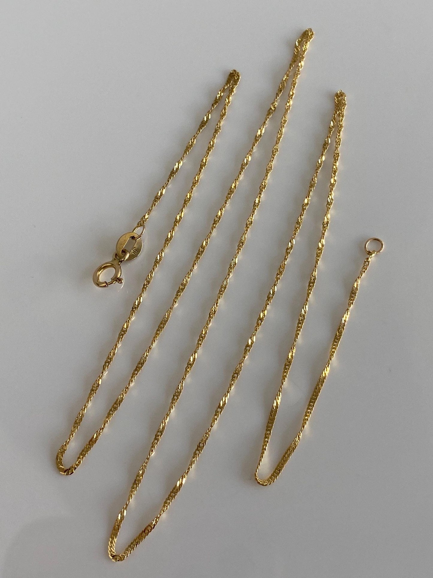 Vintage Solid 14k Yellow Gold Long Twist Chain Necklace - 20 inches