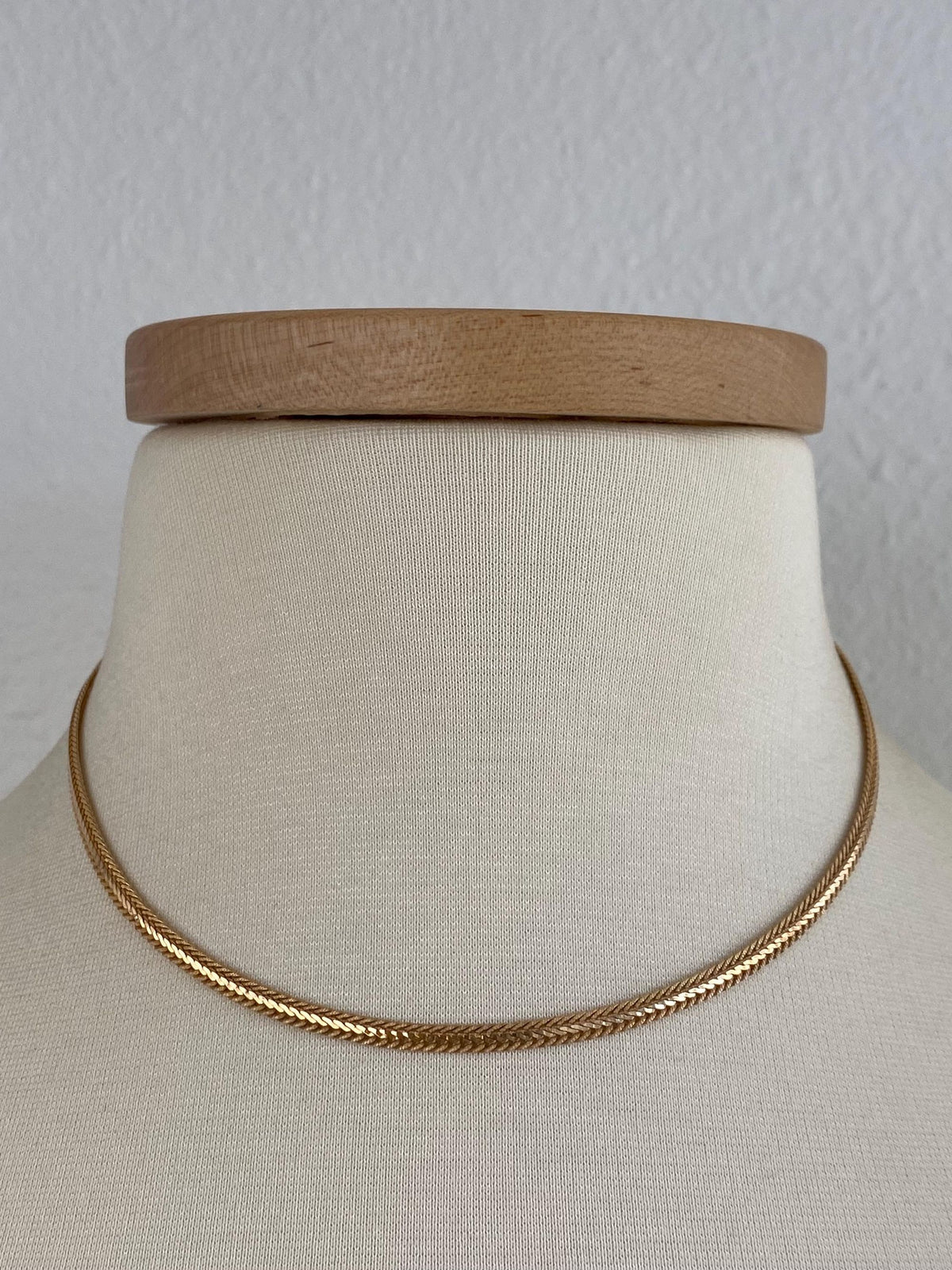 Vintage Solid 14k Yellow Gold Fancy Flat Chain Necklace - 16 inches