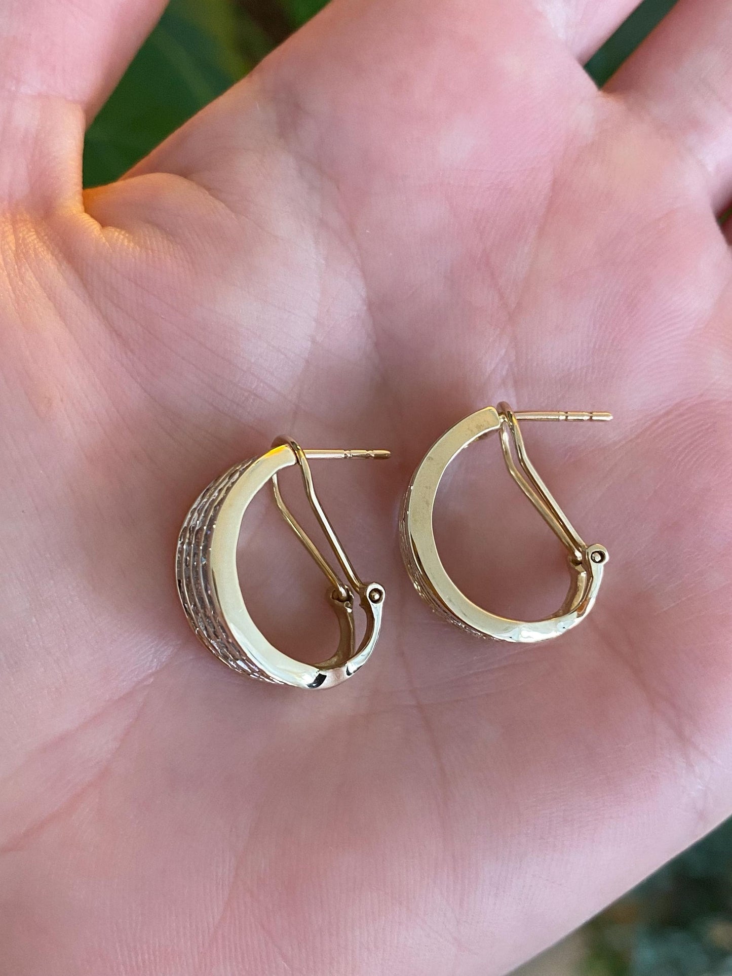 Vintage Solid 10k Yellow Gold Diamond Drop Earrings