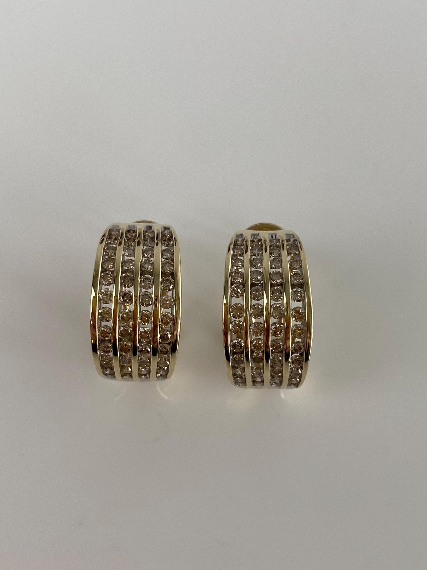 Vintage Solid 10k Yellow Gold Diamond Drop Earrings