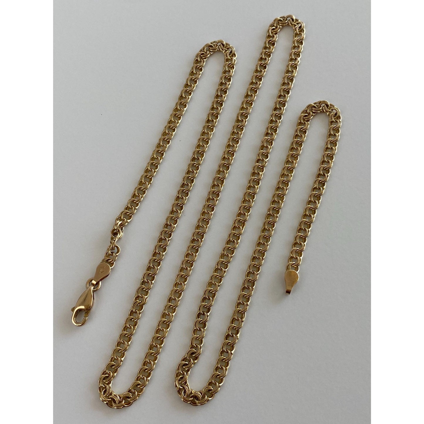 Vintage Solid 10k Yellow Gold Fancy Charm Style Link Chain Necklace - 25.75 inches